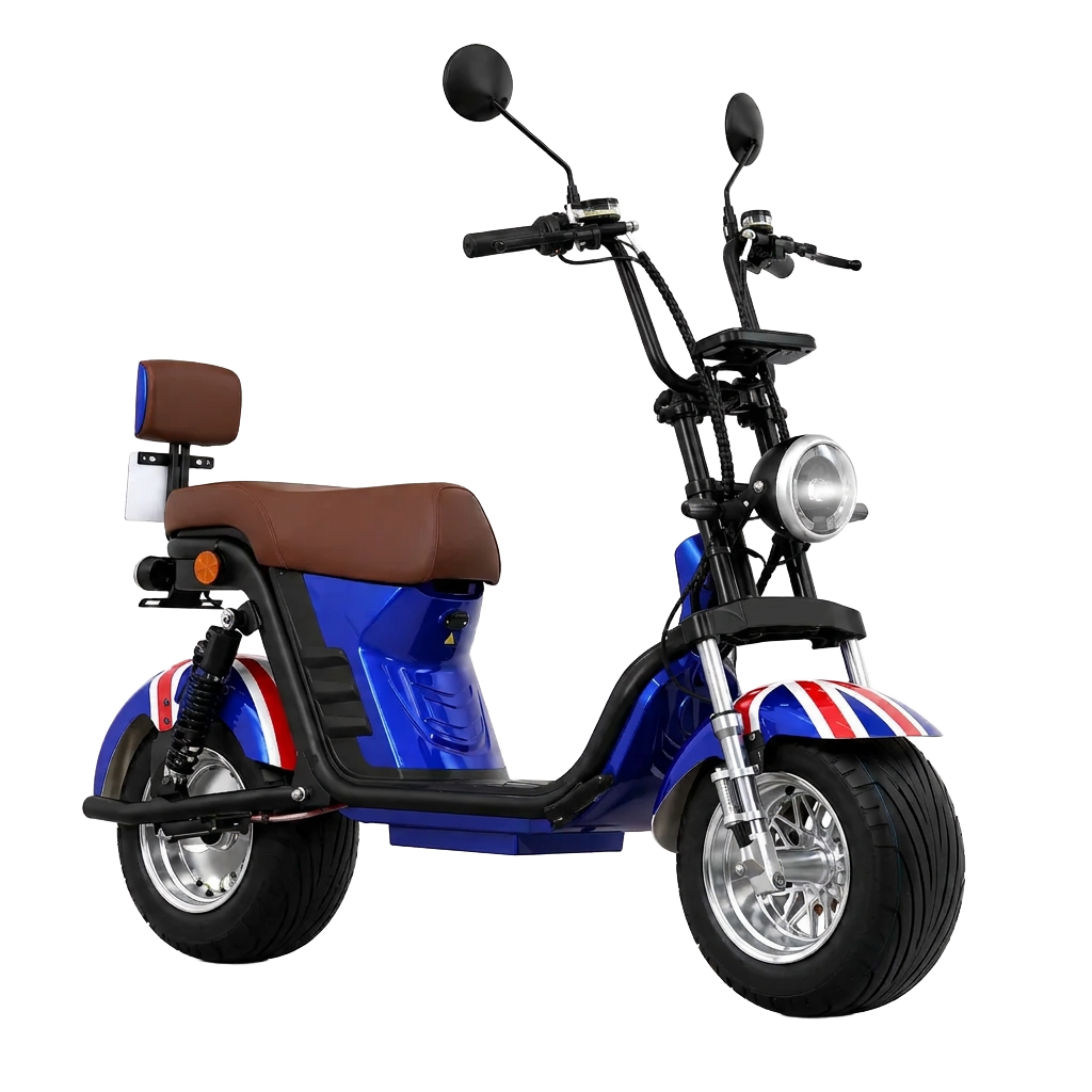 Scooter elétrica X13 1000W azul vista de frente